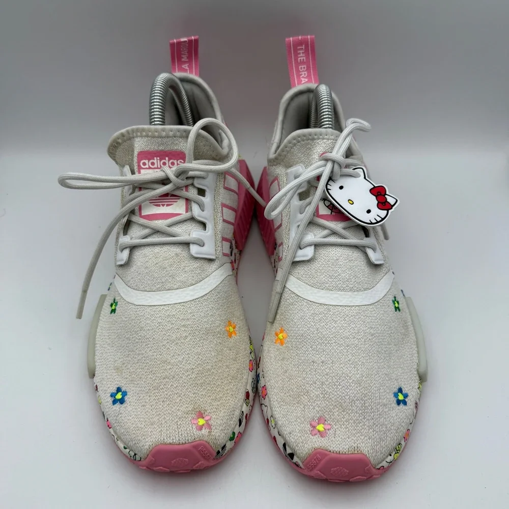 Adidas NMD R1 Hello Kitty‎ Floral Sneakers Casual Shoes Pink White Youth Size 7